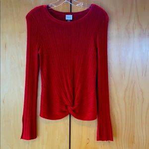 Red shimmer light weight sweater